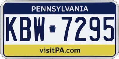 PA license plate KBW7295
