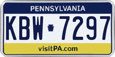 PA license plate KBW7297