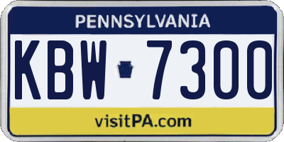 PA license plate KBW7300