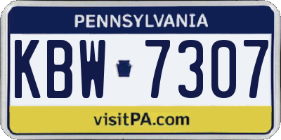 PA license plate KBW7307