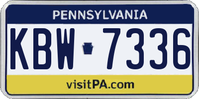 PA license plate KBW7336
