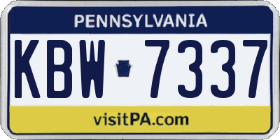 PA license plate KBW7337