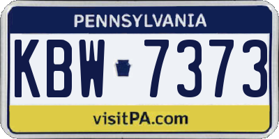 PA license plate KBW7373