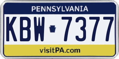 PA license plate KBW7377