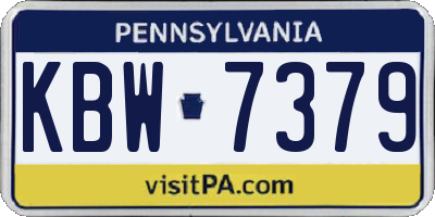 PA license plate KBW7379