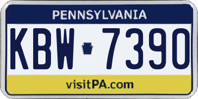 PA license plate KBW7390