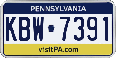 PA license plate KBW7391