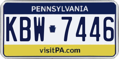 PA license plate KBW7446