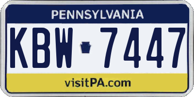 PA license plate KBW7447
