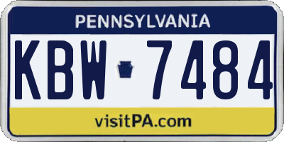 PA license plate KBW7484