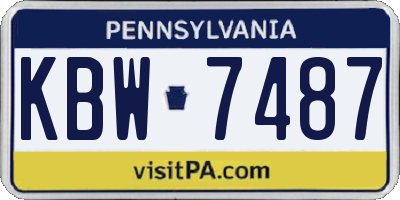 PA license plate KBW7487