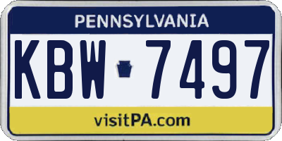 PA license plate KBW7497