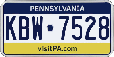 PA license plate KBW7528
