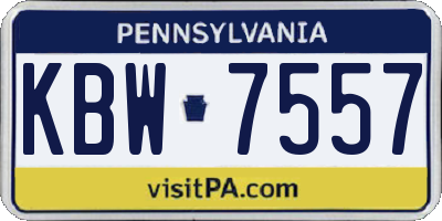 PA license plate KBW7557