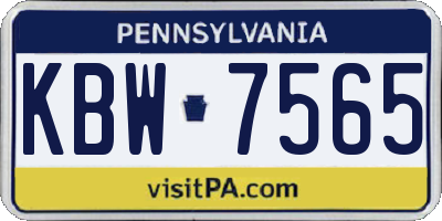 PA license plate KBW7565