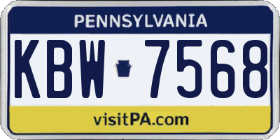 PA license plate KBW7568