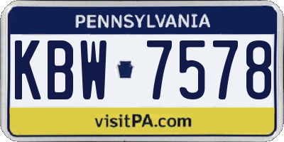 PA license plate KBW7578