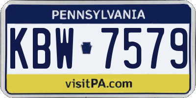 PA license plate KBW7579