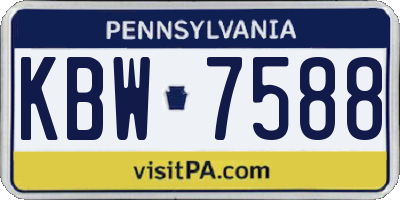 PA license plate KBW7588