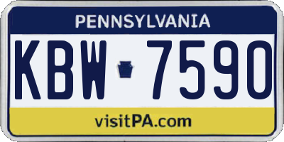 PA license plate KBW7590