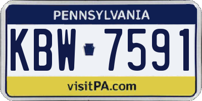 PA license plate KBW7591