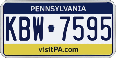 PA license plate KBW7595
