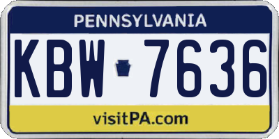 PA license plate KBW7636