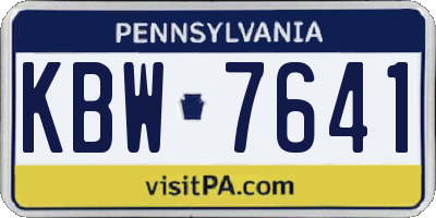 PA license plate KBW7641