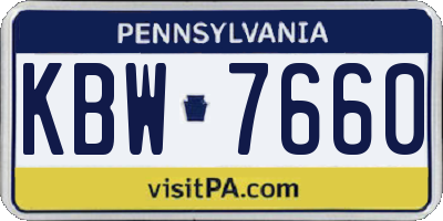 PA license plate KBW7660
