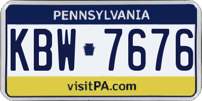 PA license plate KBW7676