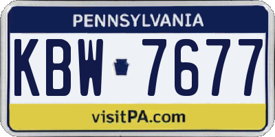 PA license plate KBW7677