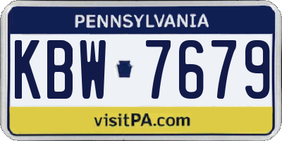 PA license plate KBW7679