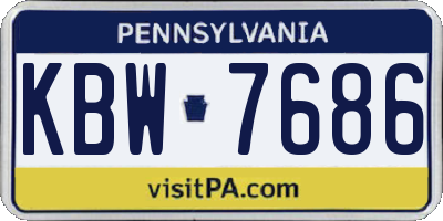 PA license plate KBW7686
