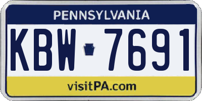 PA license plate KBW7691