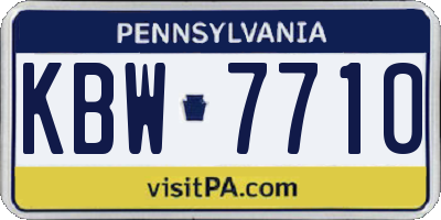 PA license plate KBW7710