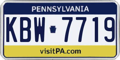 PA license plate KBW7719