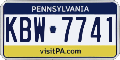 PA license plate KBW7741