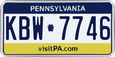 PA license plate KBW7746