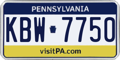 PA license plate KBW7750