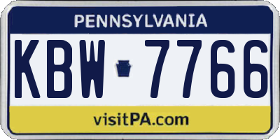 PA license plate KBW7766