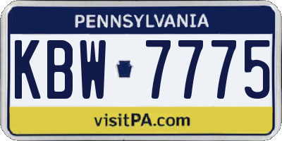 PA license plate KBW7775