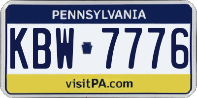 PA license plate KBW7776