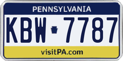 PA license plate KBW7787