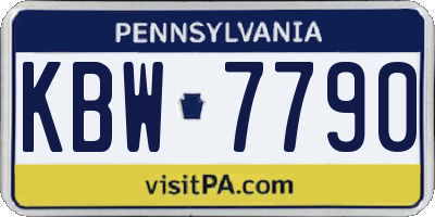PA license plate KBW7790