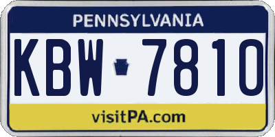 PA license plate KBW7810