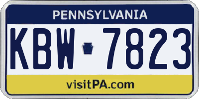 PA license plate KBW7823