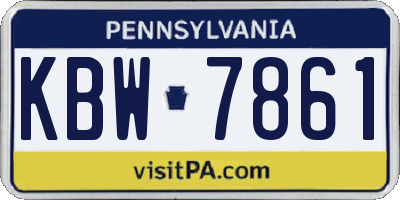 PA license plate KBW7861