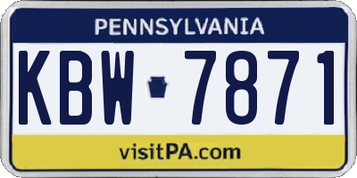 PA license plate KBW7871