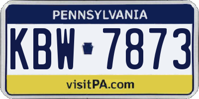 PA license plate KBW7873