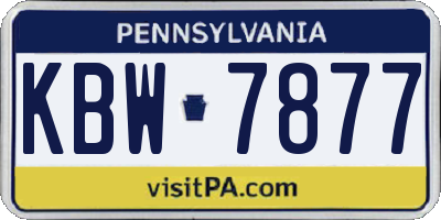 PA license plate KBW7877